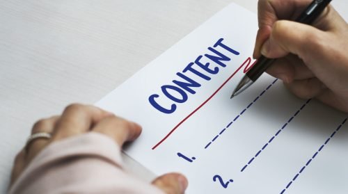 Flow chart showing a content project moving through planning and approval stages